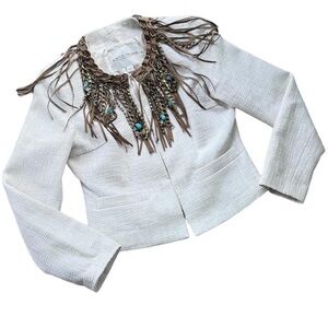 Gorgeous Fringe Tweed Jacket - Boston Proper - RARE Size 8 Great Conditi…